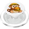 Monkey Fast Food Cheeseburger Carino Scimmia Mangiare Burger Fast Food Design PopSockets PopGrip per MagSafe