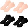 HABVPU 4 Paia Calzini in Silicone per Piedi, Calzini Idratanti per l'Uso con Crema, Calze Spa per Piedi Secchi e Talloni Screpolati, Riutilizzabili, per Uomo e Donna