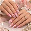 XFSRG 30 Pezzi Unghie Finte a Floreale 3D Mandorla French Press On Nails | Artificiali Decorazione Kit Nail Art per Manicure Raffinata e Fai da Te Unghie