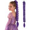 DINSAGE Extension Coda di Cavallo con Treccia Viola da 80 cm per Halloween e World Book Day