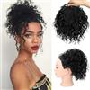 Generic Elastici per capelli disordinati, extension per chignon, ricci e mossi, per donne, permanenti al mais, in fibra resistente al calore, con coulisse, extension per coda di cavallo ondulata e riccia (2)