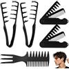 DUFYOC Set 5 Pezzi Pettine Ciuffo Graffiato e Pettine Uomo Volumizzante, include 2 Pettini Pieghevoli, 2 Pettini Texturizzanti e 1 Pettine a Coda, Accessori Styling Professionali per Capelli Ricci e Mossi