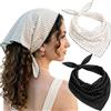 DRESHOW 2 Pezzi Bandana Donna Fascia Triangolare Fascia per Capelli Vintage Annodata per Donne e Ragazze