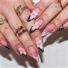 XFSRG 30 Pezzi Unghie Finte a Floreale 3D Mandorla French Press On Nails | Artificiali Decorazione Kit Nail Art per Manicure Raffinata e Fai da Te Unghie