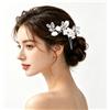 Qikuver Fermagli per Capelli da Sposa con Cristalli e Fiori, Accessori per Capelli da Matrimonio in Argento, Gioielli per Capelli da Sposa per Donna, Damigelle, Matrimonio, Festa e Cerimonia
