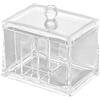 vetrine in rete Vetrineinrete® Organizer porta cotton fioc e dischetti struccanti con foro portatrucco e rossetti quadrato con coperchio richiudibile 14 x 11 x 10 cm accessori arredo bagno 10243 M44