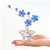 Qianwei Fiori di ciliegio in cristallo con steli, fiori di vetro con vasi, ciliegie giapponesi, decorazione per moglie, fidanzata, donna, decorazione da collezione in cristallo, decorazione da tavolo