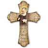 F.LLI BONELLA Fratelli Bonella | Crocifisso da parete in legno vintage raffigurante San Pio 28x40cm | Made in Italy