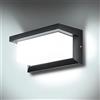 Lightsjoy Applique da Parete Esterno IP66 Lampada da Esterno LED 18W 6000K | Bianco Freddo, 1800 Lumen, Impermeabile Lampada da Parete, per Balcone Veranda Via Garage Terrazzo Corridoio Giardino