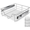 KESSER® Cassetto Telescopico - 3x 50cm ✓ Cestello e Armadio Estraibile per Cucina ✓ Cassetto ad Estrazione Totale ✓ Argento