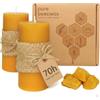 Treehouseco 2 candele in cera d'api naturale, candele a combustione lunga (5 cm × 10 cm), circa 70 ore di combustione, atossiche, ecologiche e senza fumo, realizzate in