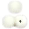 YOURPAI Palla a pompon, set di 3 palline di pompon da 10 cm da colorare con bottone a pressione per cappello, scarpe, sciarpa bianca