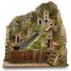 CHIANESE Ruscello con Casette per Presepe 20x14x19 cm, Cascata Decorativa Funzionante con Pompa a Immersione 2,5W, Accessorio Presepe con Acqua per Scenario Natalizio