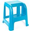 Acan Domus - Sgabello in plastica con gradino, 44 x 42 x 45 cm, colore: azzurro