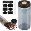 Bohrma Barattolo per caffè ermetico, contenitore per chicchi di caffè, coperchio sottovuoto, 1,8 l, con coperchio, ermetico, contenitore per chicchi di caffè, contenitore sottovuoto, contenitore per