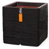Capi Europe - Vaso quadrato Rib NL - 50x50 - Nero - Apertura Ø50 - Vaso da interno e da esterno - KBLR904