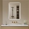 Archaluxe Specchio Bagno con Luce LED 40x60cm, Specchio Bagno Rotondo con Anti-Appannamento, Dimmerabile, 3 Colori Luce, IP44 Specchio da Bagno, Mirror Orizzontale/Verticale
