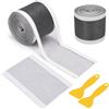 Kacerter 2 Rotoli Raccogli Capelli Doccia 10 cm x 10 m, Filtro di Scarico Adesivo in Rete di Fibra di Vetro con Spatola in Plastica, Retina Monouso per Bagno, Vasca, Cucina e Balcone