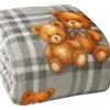 Corredocasa Plaid in Pile Ultra Morbido e Soffice con Elegante Trama Scozzese Made in Italy - Leggero e Confortevole - Perfetto per Divano, Letto (Cuccioli Grigio, Una Piazza e Mezzo 160x210)