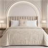 Clara Home Milano Clara Home Trapunta Invernale Matrimoniale 260x270 AUREA Raso Jacquard, con Cuscino Arredo, Panna