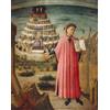 HRJUBWREE Famoso Pittura Astratta Poster Manifesti Quadri Arte Dante Alighieri con la Divina Commedia in mano di Domenico Di o Per la Decorazione Domestica 60x90cm