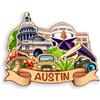 Quwsne Calamita da frigorifero Austin Texas Stati Uniti magnete da frigorifero souvenir da viaggio città regali turistici 3D classici punti di riferimento artigianali fatti a mano decorazione della