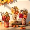 Glasseam Vaso Autunnali per la Decorazione della Tavola, 3 Vasi in Vetro | Piccoli Vasi per Fiori Artificiali, Soggiorno, Tavolo da Pranzo, Regalo per il Giorno del Ringraziamento, Festa del Raccolto