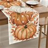 YUNHENTONG Runner Autunnale Zucche 33 x 183 cm Runner Tavola Autunno Zucche Eucalipto Centro Tavola Autunnali per Festività, Riunioni di Famiglia, Ringraziamento