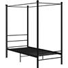 vidaXL Letto a Baldacchino Nero in Metallo 100x200 cm