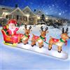 Omdekor 3.66M Gonfiabile Babbo Natale e Renna Slitta con LED, XXL Babbo Natale e 3 Renne con Soffiatore, Decorazioni da Giardino Gonfiabili Impermeabili per Terrazza, Giardino, Parco, Centro Commerciale