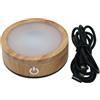 HUBa Touch Control Base Luce 6 modalità Flash Dual Power Rotondo Grano di Legno Display Stand per Cristallo Acrilico Gioielli Night Light Decor 8 Centimetri