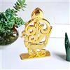 Yuktha Eternals Metal Lord Muruga Om Vel Idol con pavone dorato Tamil Om Alfabeto Showpiece per cruscotto auto, decorazione casa, sala puja, regali, regali di ritorno, festival