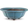 CERTRE - Vaso Bonsai Rotondo in Gres, Modello Bologna, Made in Italy, Colore Azzurro Cielo (Smaltato)| Misure esterne 26x9,5 cm