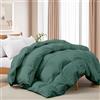 Deodar Piumino in Piuma d'Oca Singolo 135x200 | 420gr/m² in Piumino e Piume per 4 Stagioni | Tessuto Puro Cotone Biologico | Lavabile | Certificato Öko-Tex e RDS | Verde