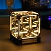 INFICUBE Lampada a cubo a specchio infinito, 4D Tesseract Abyss, luce notturna dimmerabile con USB-C, ricaricabile, luce notturna futuristica per sala giochi, camera da letto, mensola (bianco caldo