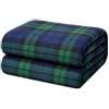 Corredocasa Plaid in Pile Ultra Morbido e Soffice con Elegante Trama Scozzese Made in Italy - Leggero e Confortevole - Perfetto per Divano, Letto (Blu/Verde Una Piazza e Mezzo 160x210)