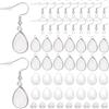 SOFPLATE 120 pz 30 set Orecchini Cabochon Castone In Acciaio Inox Orecchini Vuoti Vassoi Pendenti A Goccia con Cabochon In Vetro Accessori per Creazione di Gioielli Forniture Fai Da Te Artigianato Pri