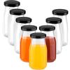 Yzpklhw Bottiglie di shot in vetro con coperchi, confezione da 8 mini bottiglie vuote per shot di zenzero, 150 ml, riutilizzabili, piccolo barattolo trasparente per succo, shot in vetro trasparente