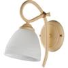 Belight Applique 1 Luce Ferro Battuto Laccato Decapé Avorio Vetro Bianco Serie Dallas