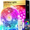 FOLAI Striscia LED da 2 m, USB, RGB, regolazione del timer, dimmerabile, stringa di luci con telecomando, sincronizzazione musicale, cambio colore, illuminazione decorazione armadio, festa