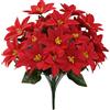 Der Rose Stelle di Natale artificiali, confezione da 4, 38 cm, fiori di | 7 teste di fiori per stelo, petali di velluto, per composizioni di tavoli, fioriere da portico, cesti appesi e decorazioni