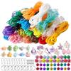 Gudotra 290 Pezzi Kit di Scoubidou Filo 20 Colori Filo Scoubidou con Portachiavi Ganci Aragosta Chiusure Perline Campanelli Ciondoli Kit Scooby Doo Fili per Fare Braccialetti Collane Portachiavi Fai Da Te