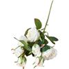 Rackumic Fiori artificiali con 8 rami di rosa in tessuto di seta, decorazione realistica per feste di nozze, casa, ufficio, rosa fumé, 40 x 18 x 5 cm (B bianco)