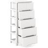GIANTEX Nischenschrank con ruote, Nischenregal Nischenwagen con 6 cassetti, Carrello stretto con scomparti, Armadietto da bagno piccolo con cassetti 40 x 32 x 96 cm, bianco