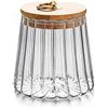 Bamboopack Barattolo ermetico in vetro per caffè, nocciole, vasetto decorativo per petali, barattolo ermetico in vetro con coperchio sigillato, manico in metallo, per chicchi di caffè, tè, zucchero, noci, miele