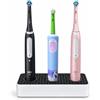 033Lab Porta Spazzolini Elettrici Triplo con Alloggiamento per 3 Basi di Ricarica, Organizer da Bagno Compatibile con Oral-B - Nero