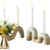 Generic Portacandele in ceramica, portacandele astratto | Set di 2 portacandele decorativi in ceramica con doppia punta, portacandele a punta, decorazioni per la casa, matrimoni, feste