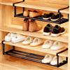 DMJJSD Organizer da appendere per scarpe, 2 pezzi, espandibile, 40-70 cm, per scarpe, in metallo, salvaspazio, per scaffali, organizer sotto l'armadio