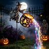 DAZZTIME Decorazioni Giardino per Esterno,Decorazione Giardino | Calderone da Strega di Halloween,Halloween Witch Cauldron Garden Light,per Halloween,Decorazioni per Esterni con Paletto