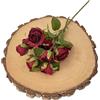 Rackumic Fiori artificiali con 8 rami di rosa in tessuto di seta, decorazione realistica per feste di nozze, casa, ufficio, rosa fumo, 40 x 18 x 5 cm (rosso scuro)